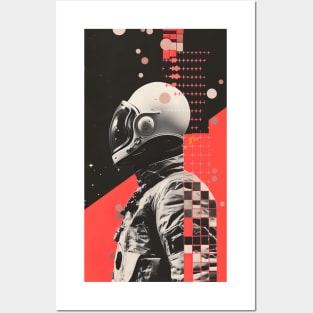 astronaut illustration (red and black) Posters and Art